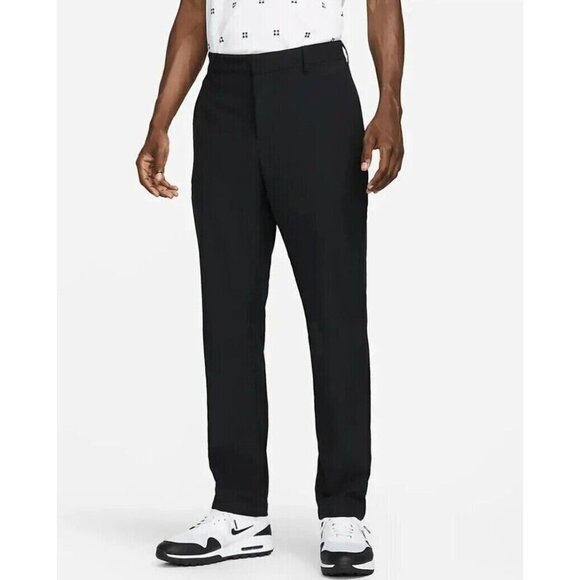 Nike Dri-FIT Vapor Slim-Fit Golf Trousers Classic Straight Leg Black Size 40X32 - Picture 1 of 12